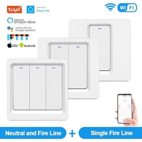 EU/UK Smart WiFi Light Switch Push Button Smart Home Light Switches Tuya APP Remote Control /Voice Works With Alexa Google Home