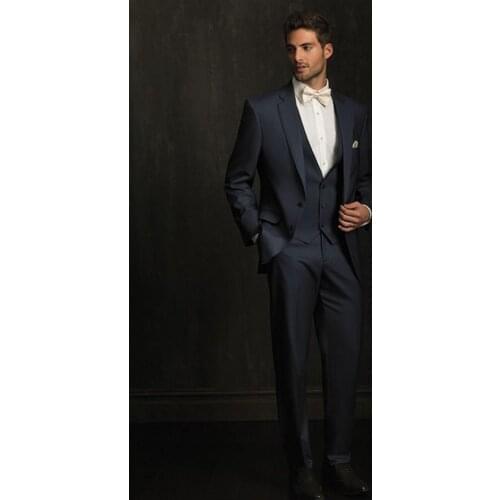 Groom Tuxedos 2018 Custom Made Three Pieces Handsome Wedding Suits Design for Men Slim Groomsmen Suit(Jacket+Pants+Waistcoat)