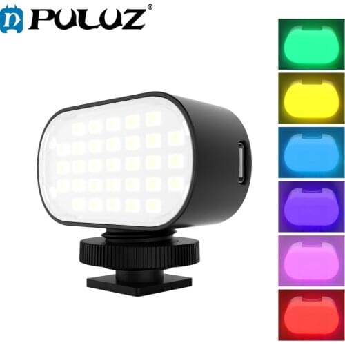 PULUZ Live Broadcast Video LED Light Photography Beauty Selfie Fill Light & Switchable 6 Colors Filters & Hot Shoe Adapter