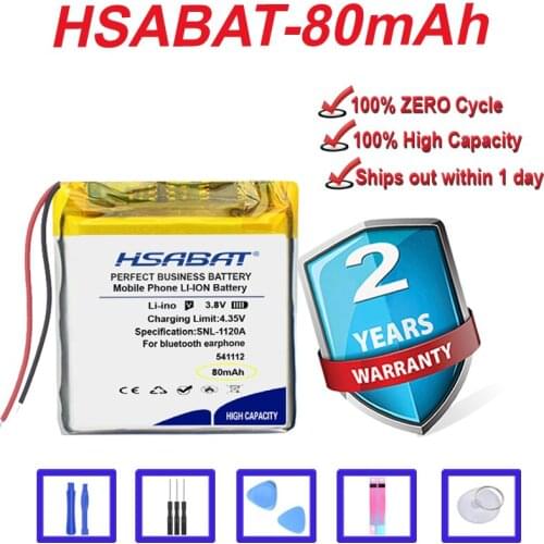 Top Brand 100% New 80mAh 541112 Battery for bluetooth earphone redmi xiao-mii airdots in stock