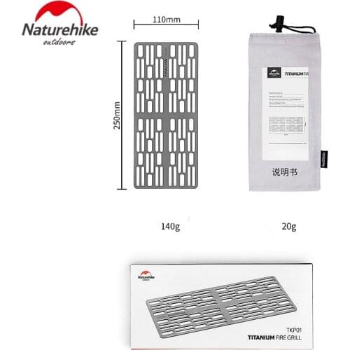 Naturehike Ultralight Titanium Fire Grill Lightweight BBQ Grill Barbecue Plate Portable Picnic Tool For Outdoor Camping Travel
