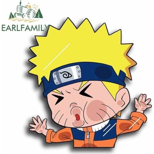 EARLFAMILY 13cm x 12.3cm Funny Anime Car Stickers for Uzumaki Personality Decals JDM Camper VAN Window Vinyl Car Wrap