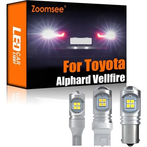 Zoomsee 2Pcs White Reverse LED For Toyota Alphard Vellfire 10 20 Series 2003-2014 Canbus Exterior Backup Rear Tail Bulb Light