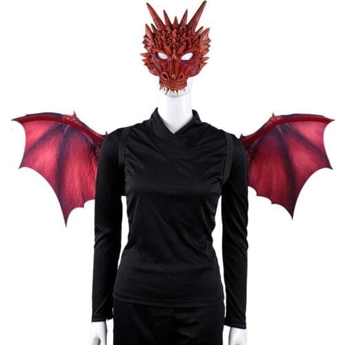 Animal Cosplay Dragon Costume Christmas Gift Carnival Party Adult Cosplay Wings Mask Set Halloween Party Props Non-woven Fabric