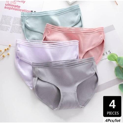 ZJX 4Pcs/lot Sexy Seamless Women Panties Cotton Soft Underwear Female Lovely Briefs Breathable Low Waist Girls Lingerie