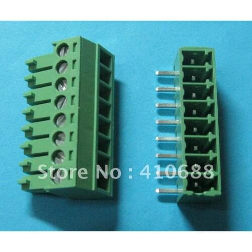 200 Pcs Pitch 3.5mm Angle 8way/pin Screw Terminal Block Connector Green Color T Pluggable Type