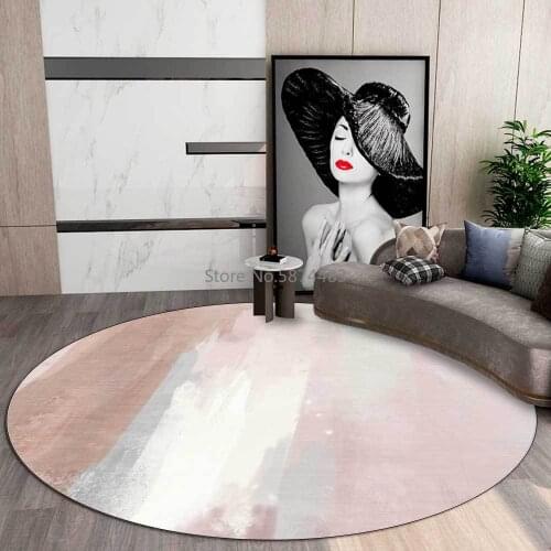 200cm Fashion Modern Simple Fresh Watercolor Pink White Living Room Bedroom Hanging Basket Chair Round Floor Mat