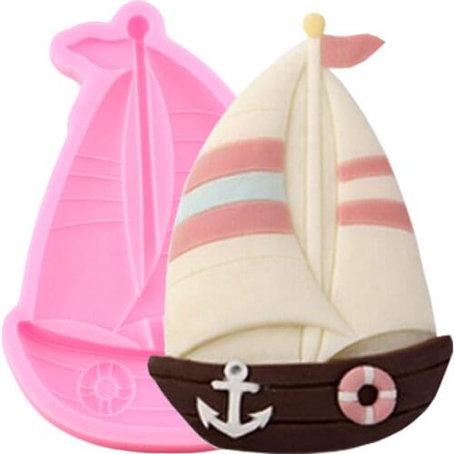 Sailboat Silicone Mold DIY Party Fondant Cake Decorating Tools Candy Polymer Clay Chocolate Gumpaste Mould Cake Baking Moulds