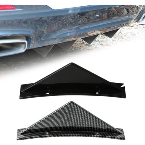 4PCS Car Lip Spoiler Shark Fin Spliter Chassis Protector Cover Kit Rear Bumper deflector Diffuser