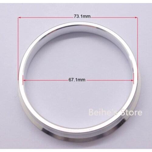 4pcs Silver Aluminum Alloy Wheel Spacer Hub Centric Rings 73.1OD to 67.1ID