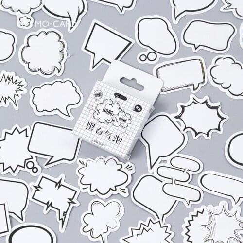 45PCS/box Creative Dialog Box Album Paper Lable Stickers Crafts And Scrapbooking Decorative Lifelog Sticker Cute Stationery