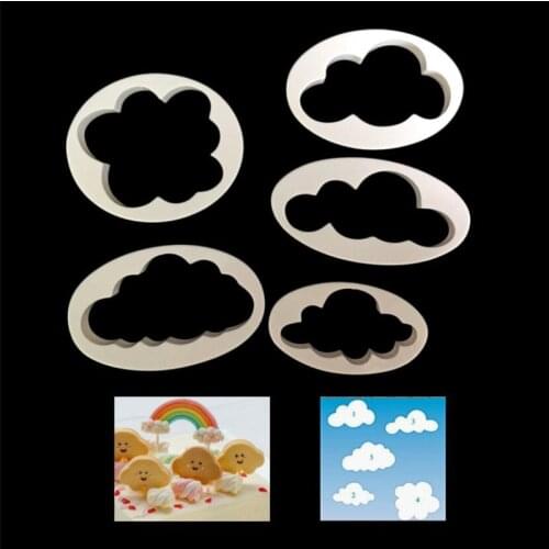 5Pcs/set Fondant Cutter Cloud Plastic Cake cookie biscuit Cutter Fondant Mold Fondant Cake Decorating Tools Sugar craft