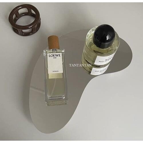 Special Shaped Acrylic Tray Irregular Ins Style Same Aromatherapy Tray Decorative Bottom Tray Gift Black Silver