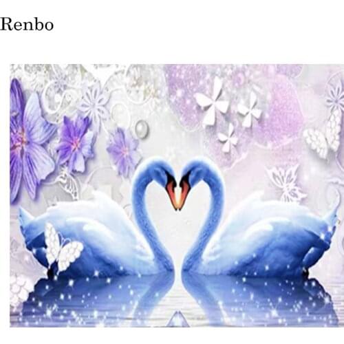 5D Diamond Painting Animal Full Drill Round Swan Diy Diamond Embroidery Love Rhinestone Cross Stitch Mosaic Gift Home Decor New