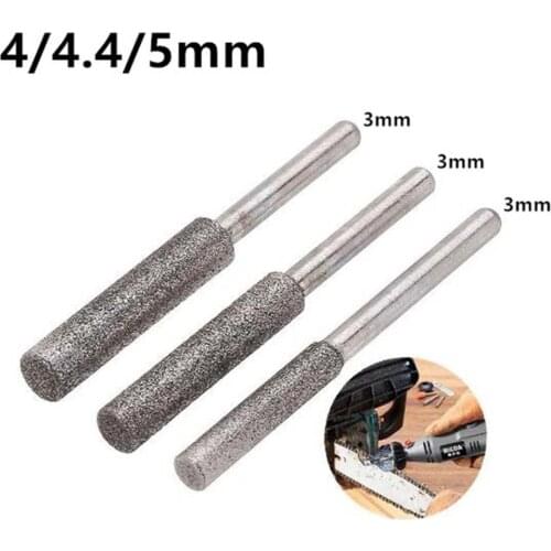 6ps/Set Diamond Chainsaw Grinding Head Polishing Sharpener Burr File 4/4.4/5mm Sharpener Stone File Chain Saw Sharpening Carving