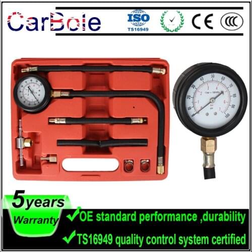 CarBole Auto Pressure Gauge Y113 Gasoline Fuel Injection Pump Injector Tester Test 0-100PSI