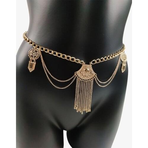 Waist Chain Belly Chain Punk Fashion Body Jewelry for Women Pendant Tassel Sexy Goth Luxury Stage Accessories Dress Jewelry Gift