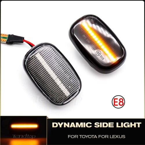 For Toyota Corolla Camry Avensis Celica RAV4 Dynamic Blinkers LED Light Flashing Turn Signal Lamp Side Marker Bulb Car Facelift