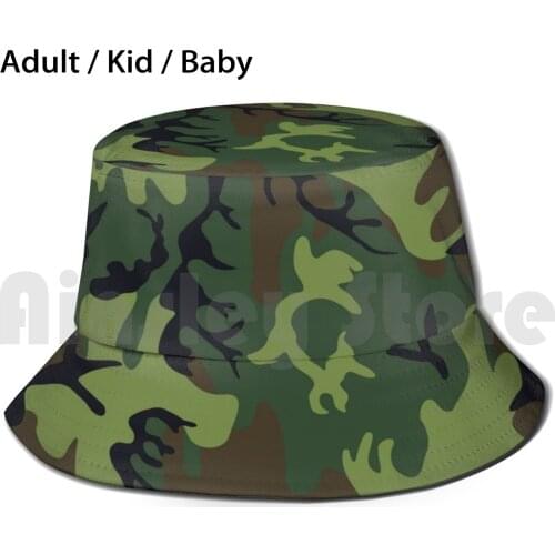 Camouflage , Camo Bucket Hat Adult kid baby Beach Sun Hats Camouflage Army Camo Pattern Military Pattern Camouflage Pattern