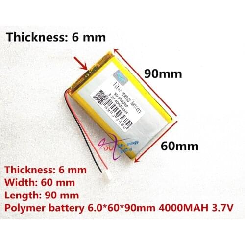 Liter energy battery 3.7V original dual engine N70HD 606090 built-in battery 4000mAh polymer lithium batteries