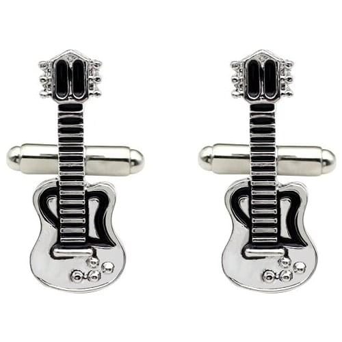 Fashion New Minimalist Musical Instrument Guitar Shape Handsome Mens Shirt Cufflinks Christmas Jewelry Gift Selection