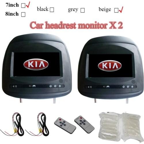 2pcs/lot car headrest monitor kia k2 k3 Sorento Cerato forte sportage with touch button HD screen 800x480 7inch black 16:9