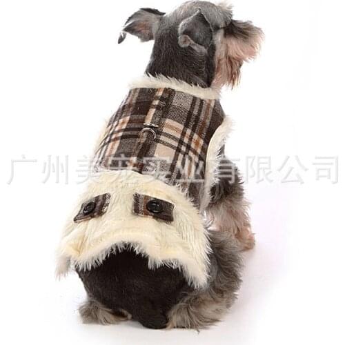 Pet Dog Clothes Warm Thicken Autumn Winter Dog Harness Grid Coat Jacket Pet Clothing For Small puppy Dogs Costume Jumpsuit
