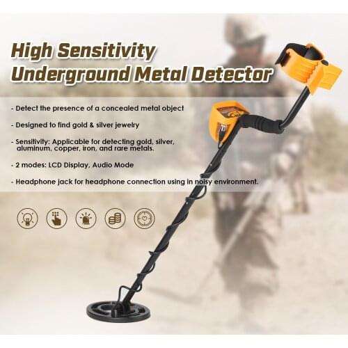 Professional Metal Detector Underground MD6250 LCD Gold Digger Treasure Hunter +Adjustable Sensitivity Waterproof Search Coil