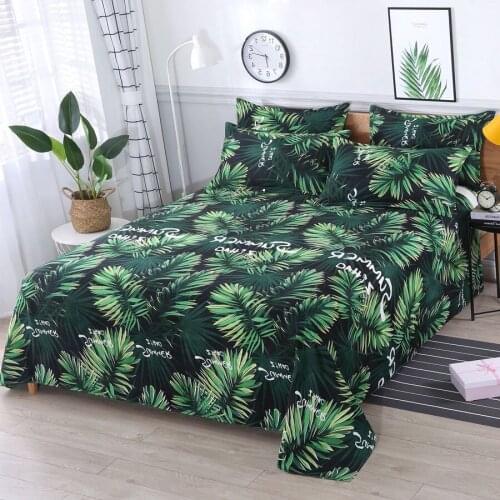1Pcs Bed sheet + 2pcs Pillow Covers Hot Sale Bed Sheet 100% Cotton Mattress Protector Cover Flat Sheet Soft Bed Suit Bed Sheet