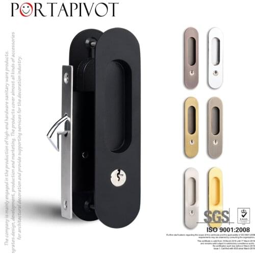 Sliding Door Lock Handle Anti-theft with Keys For Barn Wood Furniture Hardware Door Latch Lock for Double Doors Portapivot