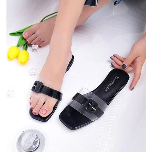 New women fashion slides slippers ostrich fur sweet girls flip flops outside summer shoes Flat Sandal yellow red black pink home