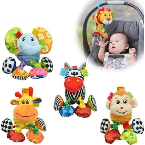 Sozzy Soft Plush Cute Animals Car Hanging Shock Baby plush Stroller infant kids children Bed toy 20% off