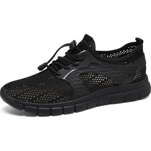 Sport sports leather informales slip fashion for zapatos mesh mannen casual work hot summer sale masculino comfortable de black