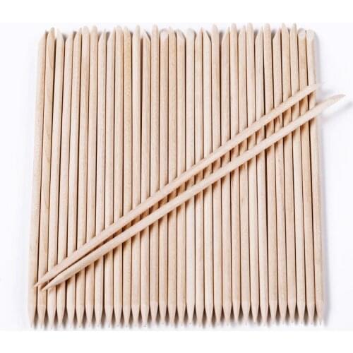 Wooden Cuticle Pusher Nail Rhinestone Remover Double Head Portable Nail Art Cuticle Remover Nail Tools 10/20/50/100pcs