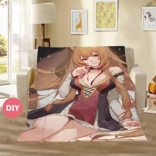 Anime Plush Throw Warm Blanket The Rising of the Shield Hero Raphtalia Flannel Blanket DIY Custom Made Home Textiles