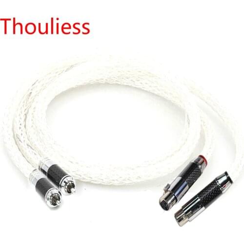 Thouliess 7N OCC Silver plated XLR Balance cable RCA Male TO XLR Male Female Connector Audio Cable 16+16AG Twist Cable