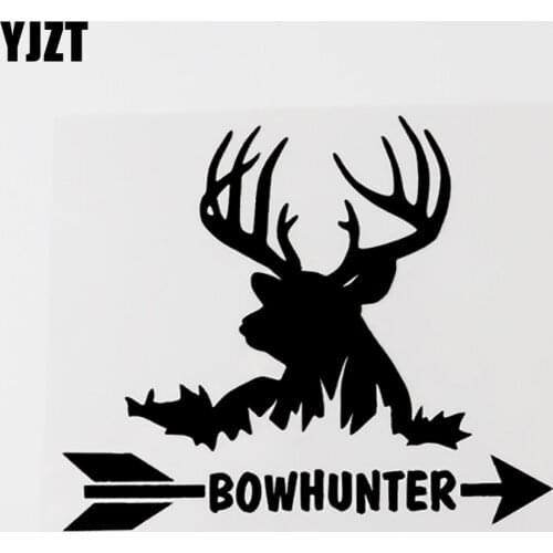 YJZT 15.6CM×13CM Bowhunter Hunting Deer Vinyl Car Window Sticker Decal Black/Silver 8C-0573