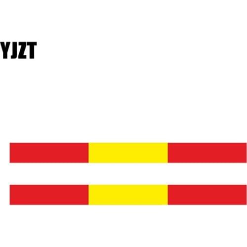 YJZT 2X 13.3CM*1.2CM Car Personality Spanish Streak Bumper Flag Stickers Decal PVC 6-0430