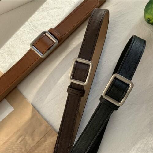Square Buckle Women Belt Simple Vintage Students Waistband Adjust Fashion Casual No-hole Cummerbunds 2020 NEW