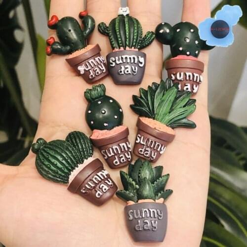 1pcs Resin Cactus Sunny Day Shoes Accessories Garden Shoe Decorations Fit Backpack Croc Jibz Charm Children Birthday Present