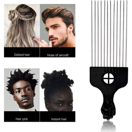 1 Piece Wide Teeth Brush Pick Comb Fork Hairbrush Insert Hair Pick Comb Plastic Gear Comb For Curly Afro Hair Styling Tools