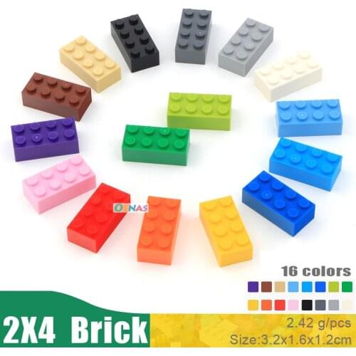 100g 40pcs/bag Educational Kids Toy Plastic Building Blocks Accessories 2x4 Brick DIY Kit Compatible With L*goes Blocks In Bulk