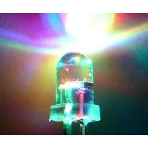 100PCS 5MM colorful flashing F5 red, green and blue LED light emitting diode automatic flashing alternating LED lights
