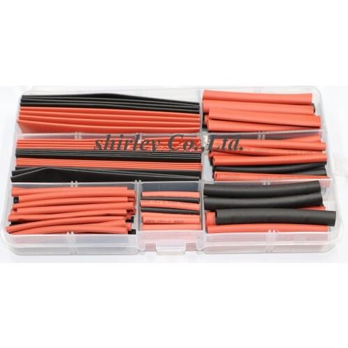 150Pcs red to black 2.0MM-13MM heat shrinkable tube boxed mobile phone data cable repair protection insulated wire casing tube