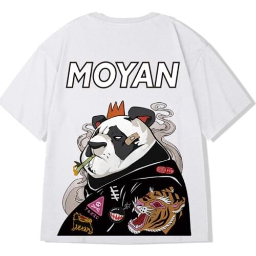 2021 Hip Hop Tees T-Shirt Chinese Style Panda Harajuku Loose Casual Tops Summer New Oversized Punk Short Sleeves T Shirt M-8XL