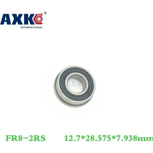 Axk 10pcs Mini Flanged Balls Bearing High Precision Abec-3 Z2v1 Fr8-2rs 1/2" X 1-1/8" X 5/16" Inch