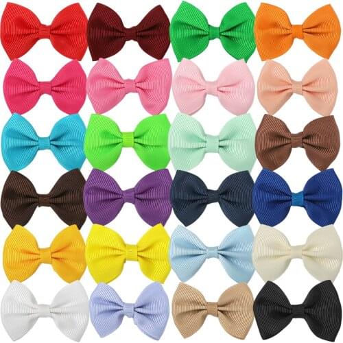 24pcs/lot Grosgrain Ribbon Bows Without Clips 2inch Mini Hair Bows DIY Childrens Headwear Handmade Bows
