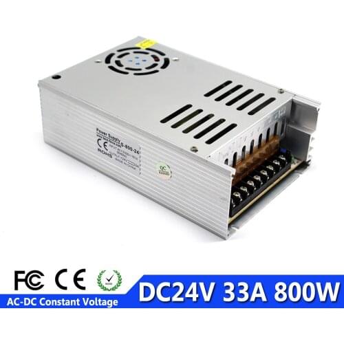 Regulated Power Supply DC24V 33A 800W Led Driver Power Source Transformer 220v 110v AC To DC 24V SMPS for Led Light Print