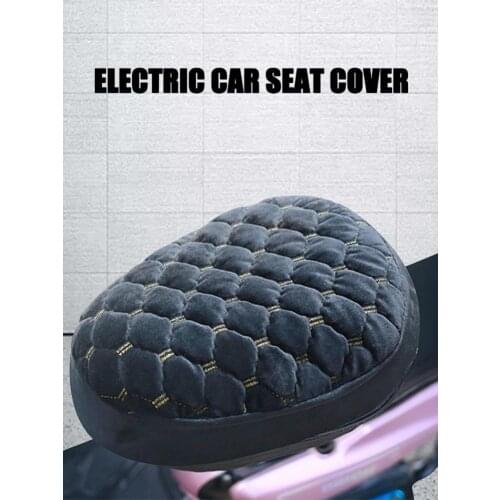 Motorcycle Seat Cover Plush Warm-keeping Soft Seat Protector For Electric Scooter Black Warm Velvet Seat Cover Motocycle