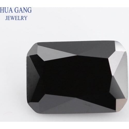 Black Color Glass Gems Octangle Shape Cut Loose Glass Beads Synthetic Gems For Jewelry Size 3x5~13x18mm Free Shipping